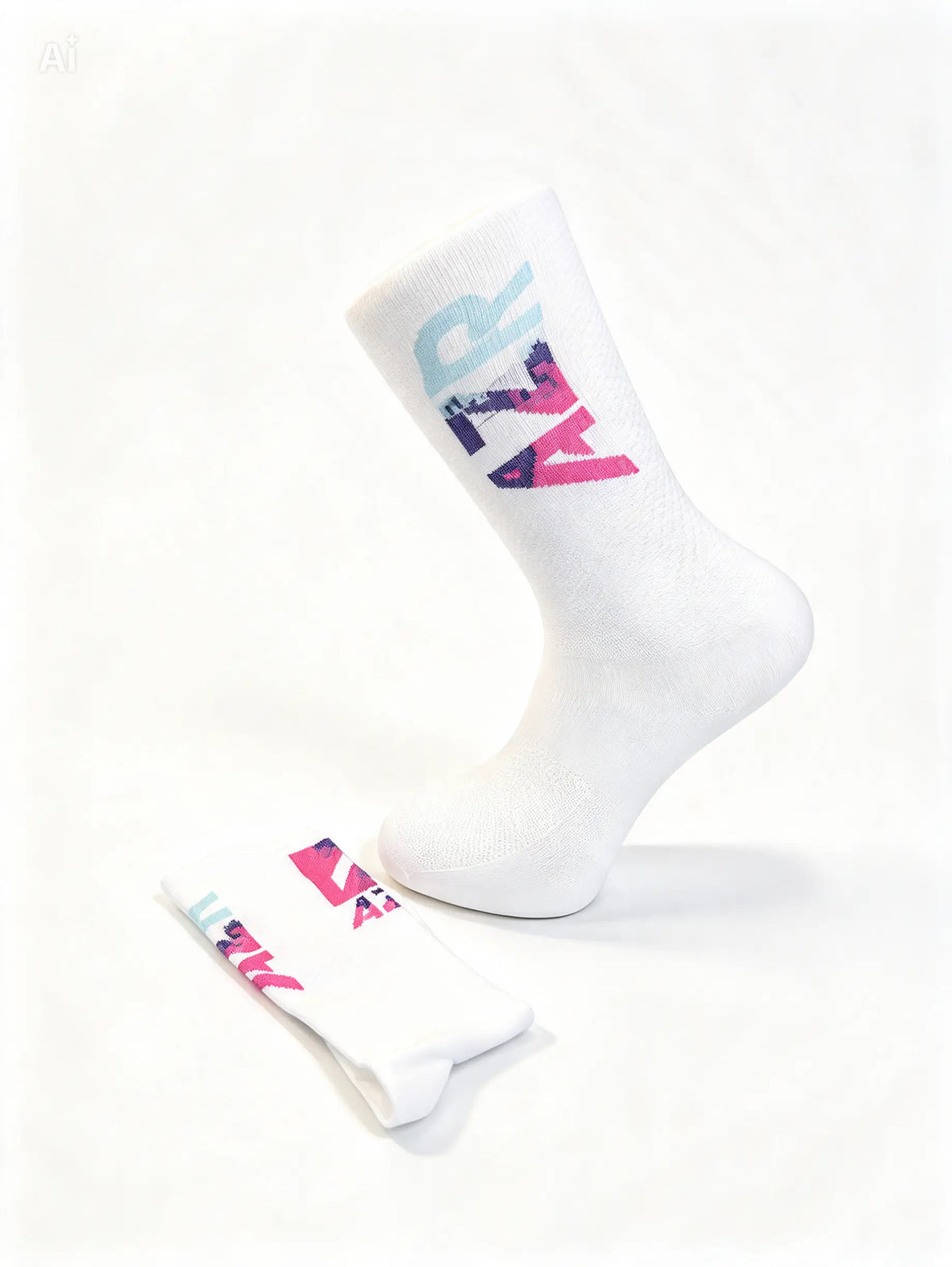 Chaussettes vélo AZR blanches L/XL – Pointures 42 à 47