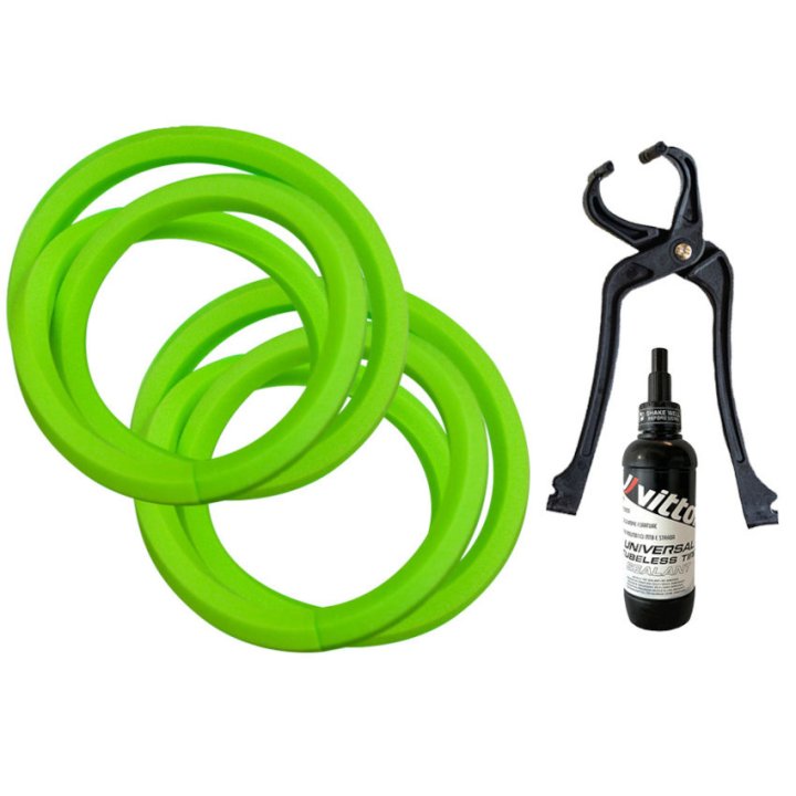 MOUSSE ANTICREVAISON PNEU ROUTE TUBELESS VITTORIA POUR 700 X 27/29 (VENDU A LA PAIRE AVEC LIQUIDE ET OUTIL)