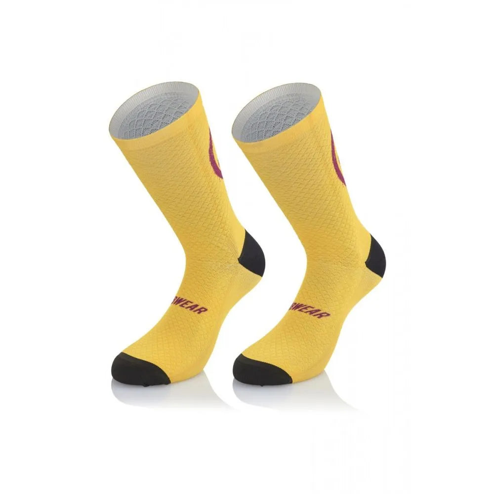 Chaussettes vélo MB Wear Smile – Jaune | Taille S/M