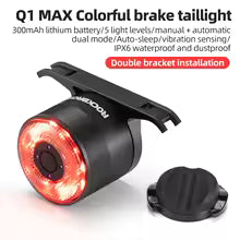 ROCKBROS Q1MAX Feu Arrière Vélo Intelligent LED - Détection Freinage USB-C