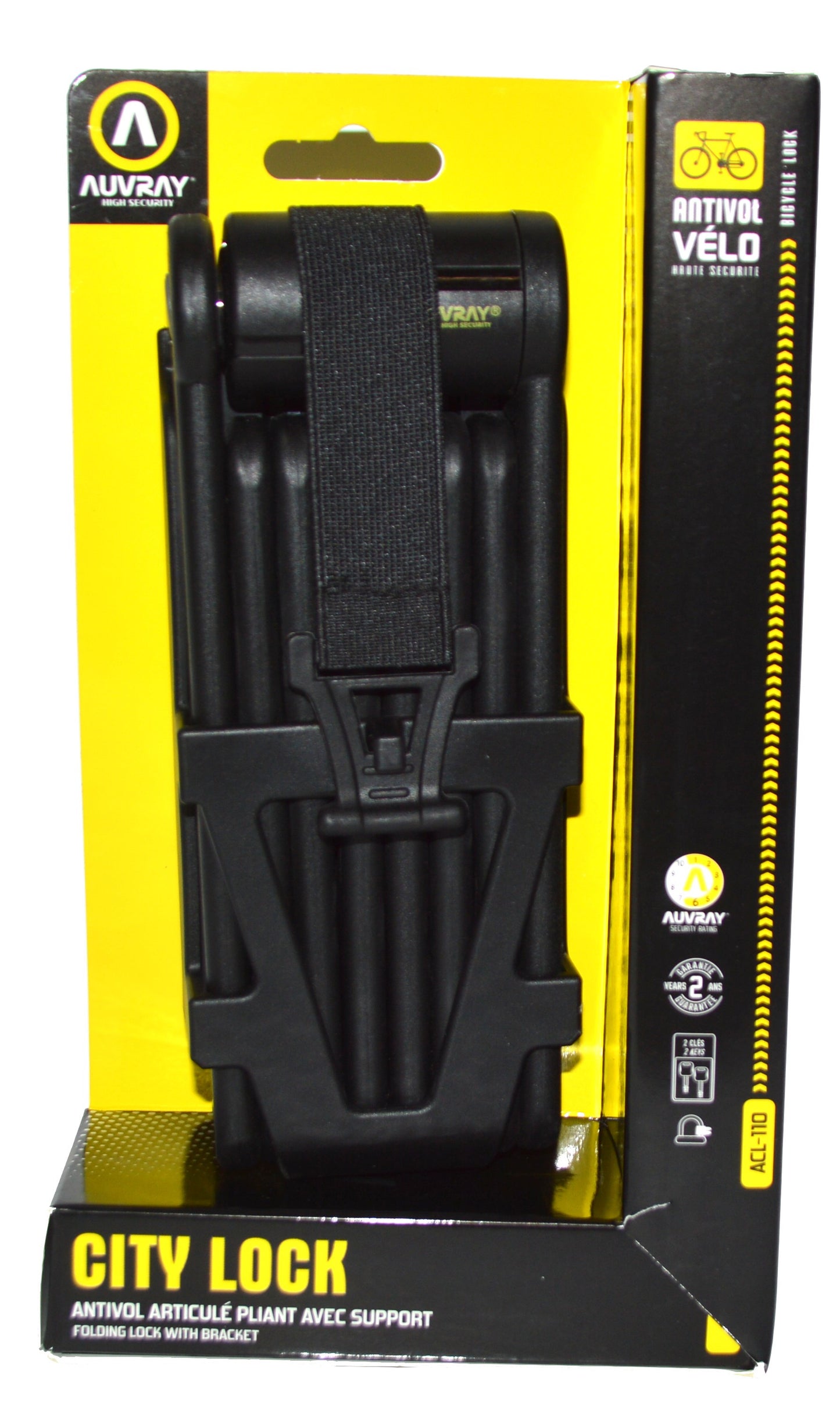Antivol Articulé City Lock 110cm avec Support