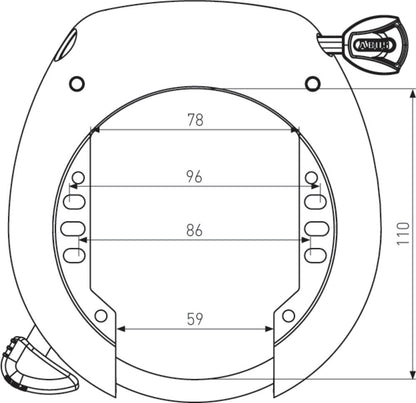 ABUS Antivol U Granit XPlus 5755L avec Support de Cadre – Noir