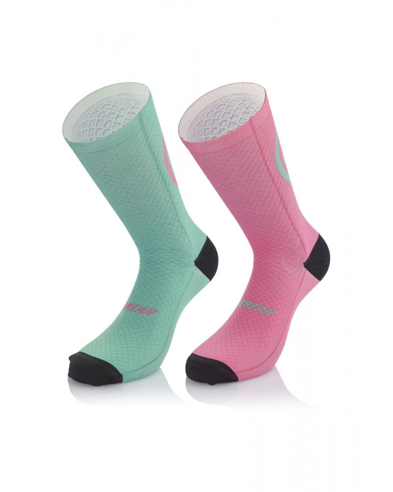 Chaussettes vélo MB Wear Smile – Rose | Taille S/M