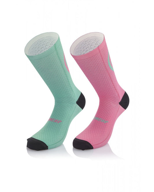 Chaussettes vélo MB Wear Smile – Rose | Taille S/M