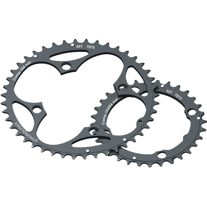 PLATEAU STRONGLIGHT VTT TYPE XC E ACIER 9V INTERMEDIAIRE 4 BRAS 104/64 BCD NOIR 32 DENTS