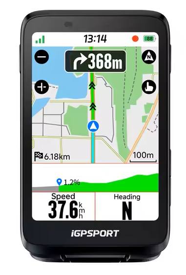 iGPSport BiNavi Black - Compteur GPS Vélo Navigation Avancée