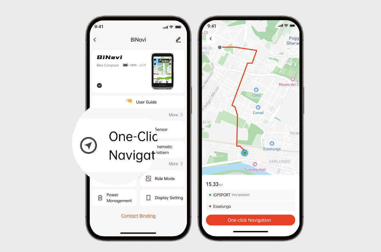 iGPSport BiNavi Black - Compteur GPS Vélo Navigation Avancée