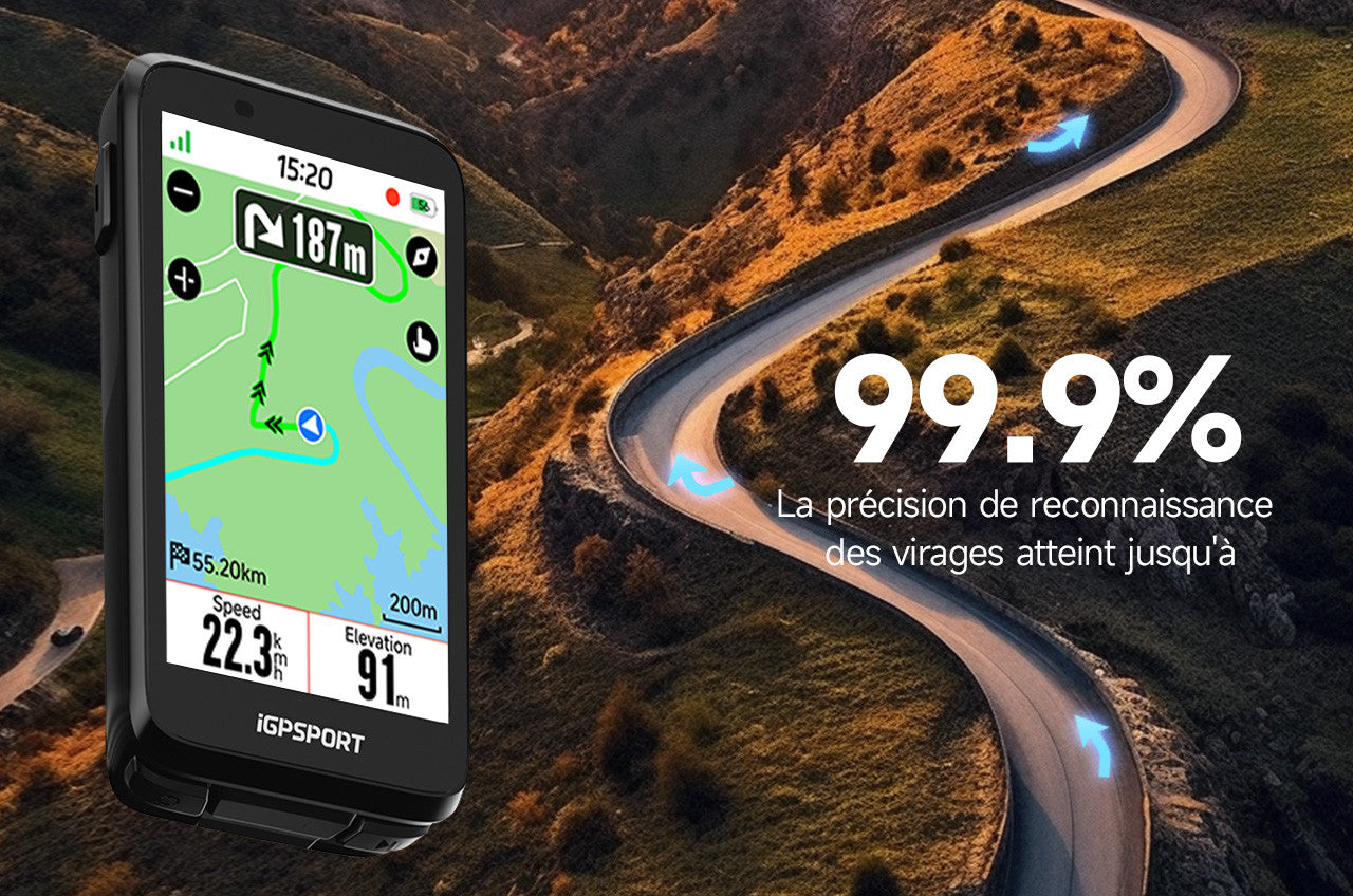 iGPSport BiNavi Black - Compteur GPS Vélo Navigation Avancée