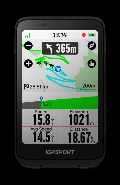 iGPSport BiNavi Black - Compteur GPS Vélo Navigation Avancée
