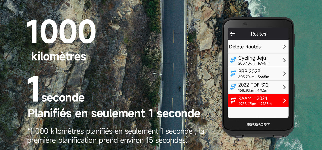 iGPSport BiNavi Black - Compteur GPS Vélo Navigation Avancée