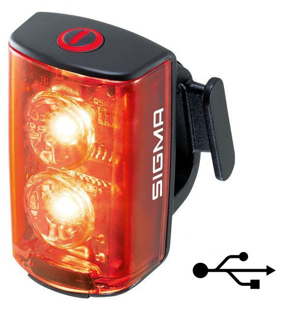 Feu Arrière Sigma Buster RL 80 USB — Noir — Éclairage Vélo Rechargeable