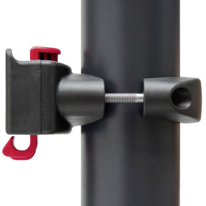 Fixation KLICKfix "Caddy Oversize" pour tube vertical Ø 36-55 mm, noir-rouge