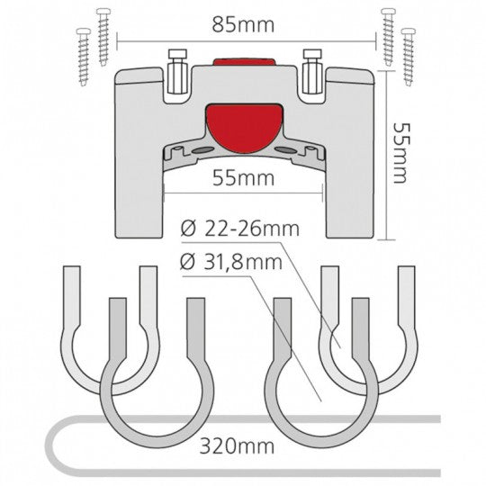 Fixation KLICKfix "Handlebar Universal" pour cintre Ø 22-26 / 31,8 mm