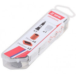 KIT REPARATION CHAMBRE A AIR ZEFAL UNIVERSEL - BOITE (3 PATCHS 15mm + 2 PATCHS 25mm + 1 PATCH 35x24mm + 1 PATCH 50x30mm + COLLE + RAPE ACIER) AVEC NOTICE