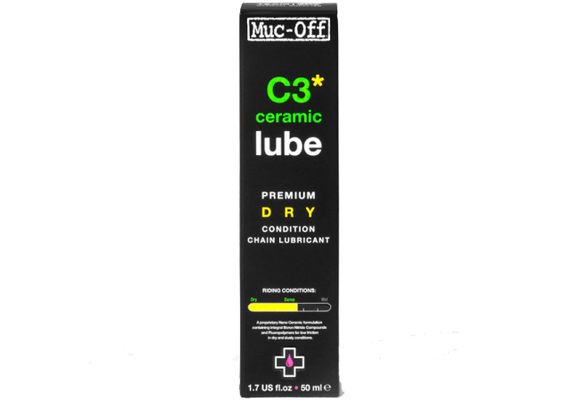 Lubrifiant chaîne vélo Muc-Off C3 Céramique – Conditions sèches | 50 ml
