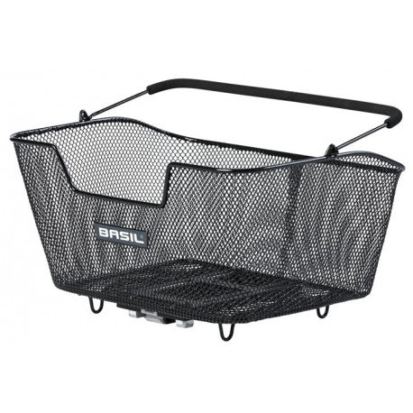Panier arrière Basil Cento MIK – Noir | Compatible porte-bagages MIK