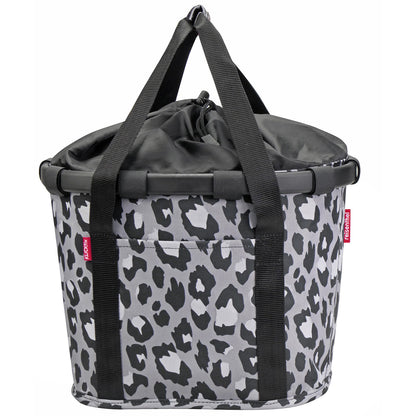 Panier avant KLICKfix "Bikebasket" Reisenthel 15 L, leo nero