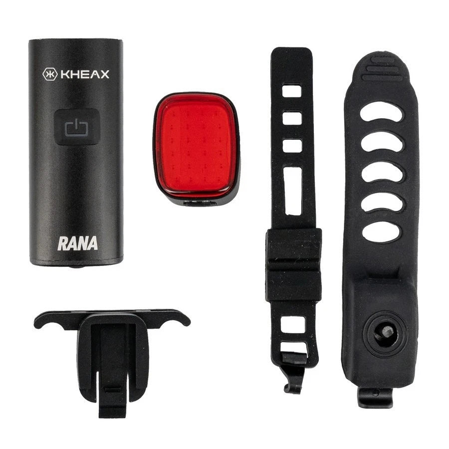 ECLAIRAGE VELO AV+AR RECHARG. KHEAX RANA/MAÏA 400/70L FIXATION CINTRE LED