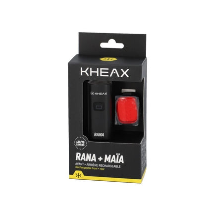 ECLAIRAGE VELO AV+AR RECHARG. KHEAX RANA/MAÏA 400/70L FIXATION CINTRE LED