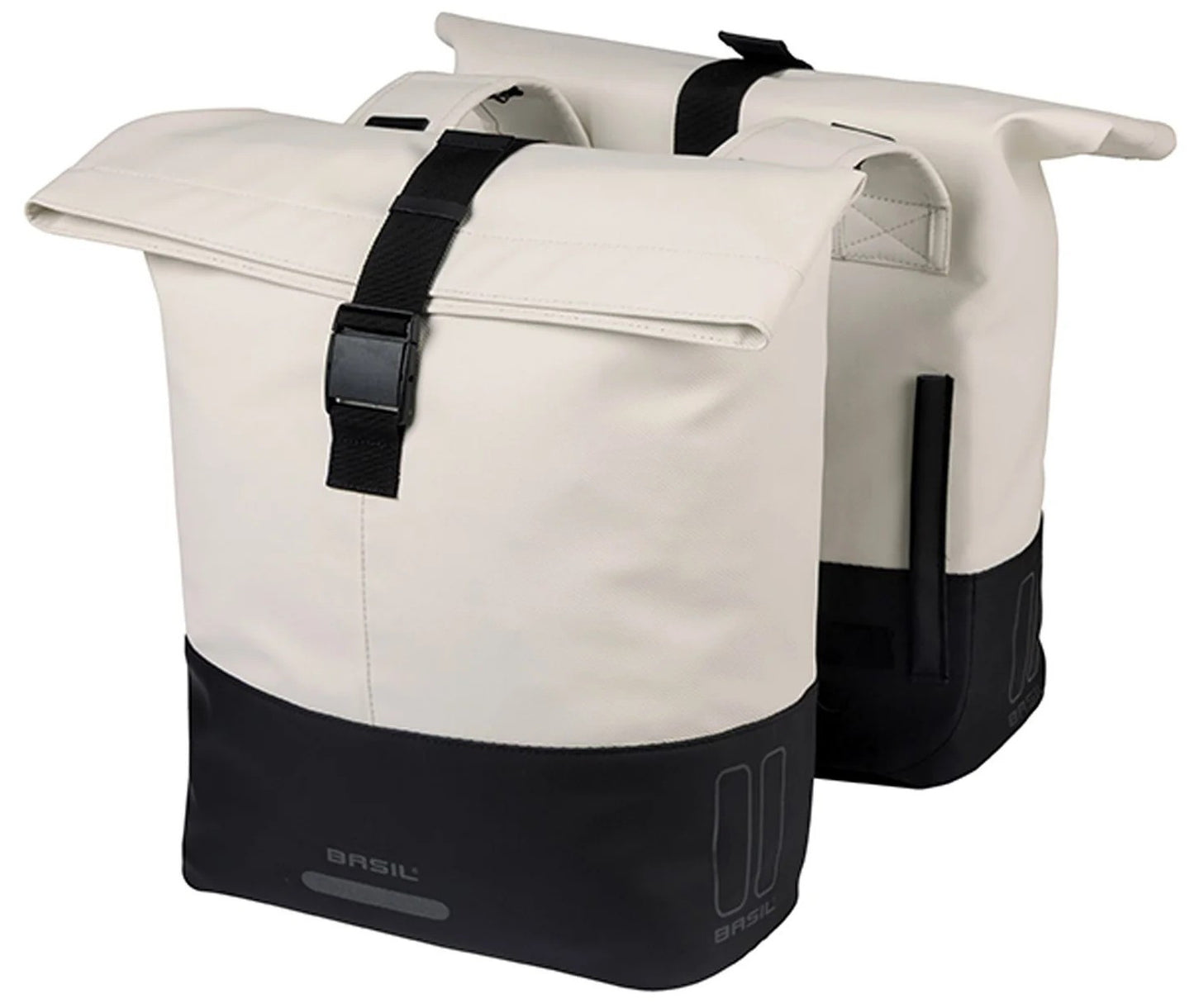 Basil Cove — Sacoche Arrière Double Blanc Cassé/Noir 28-32L
