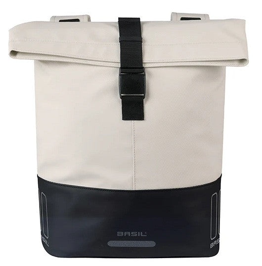 Basil Cove — Sacoche Arrière Double Blanc Cassé/Noir 28-32L