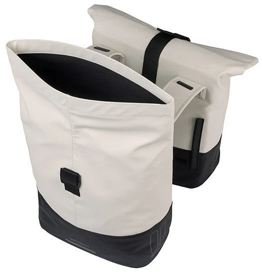 Basil Cove — Sacoche Arrière Double Blanc Cassé/Noir 28-32L