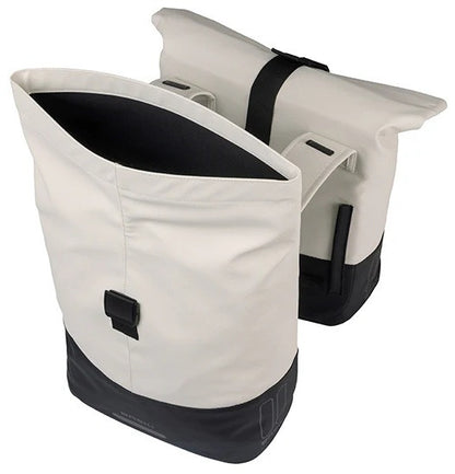 Basil Cove — Sacoche Arrière Double Blanc Cassé/Noir 28-32L