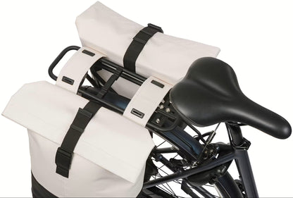 Basil Cove — Sacoche Arrière Double Blanc Cassé/Noir 28-32L